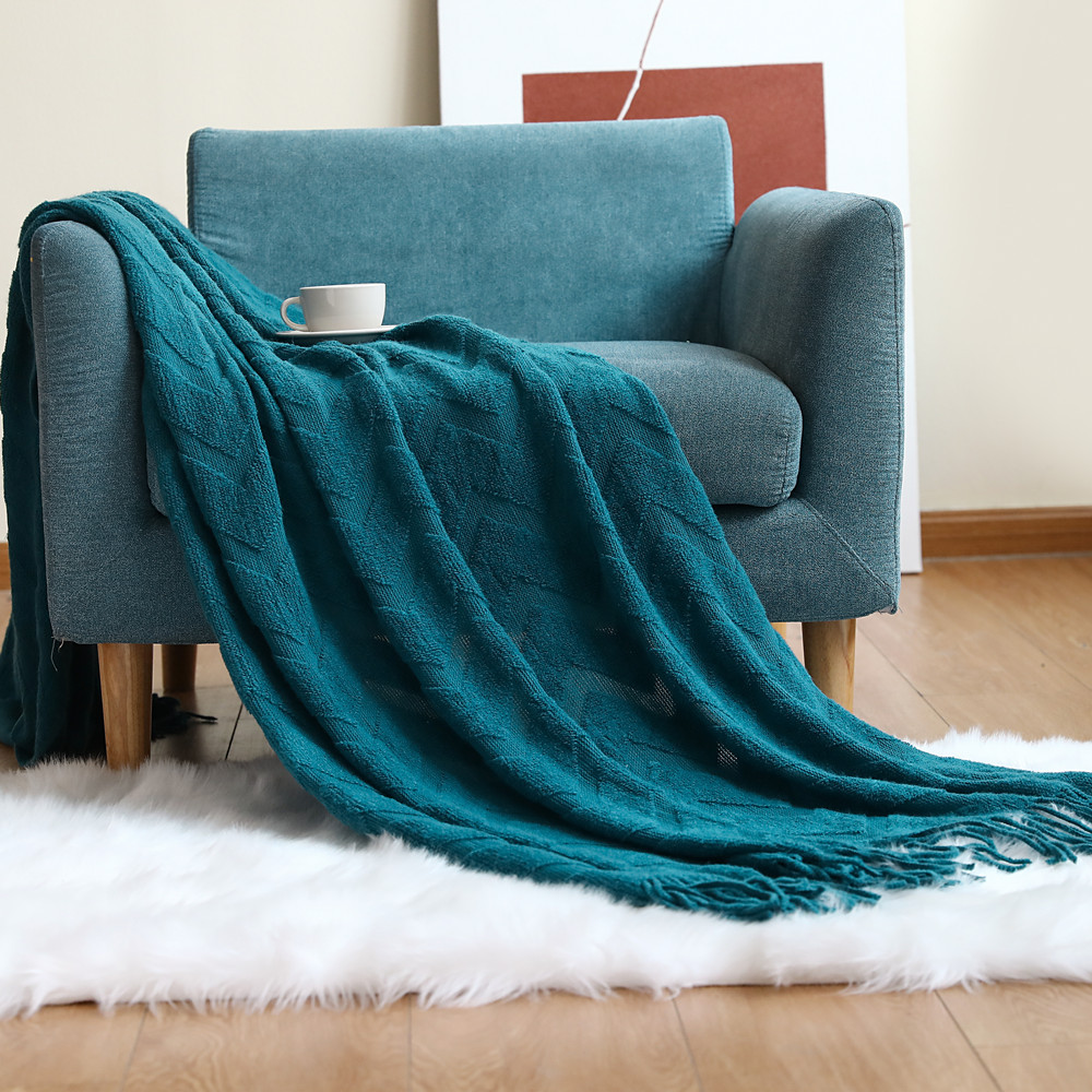Wool Blanket Herringbone - 헤링본 패턴 소파 담요 니트 블랭킷