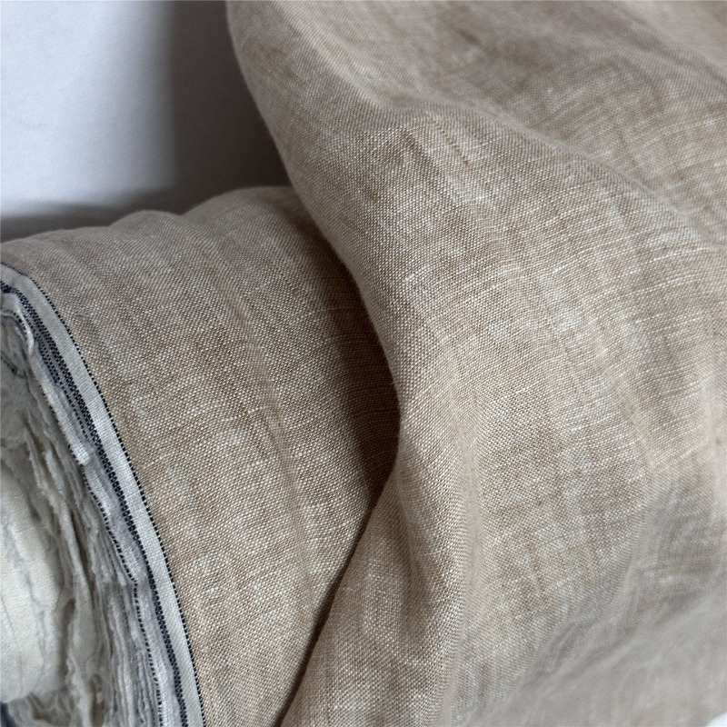 Linum Home Textiles - 라이트 브라운 순수 린넨 원단 중국