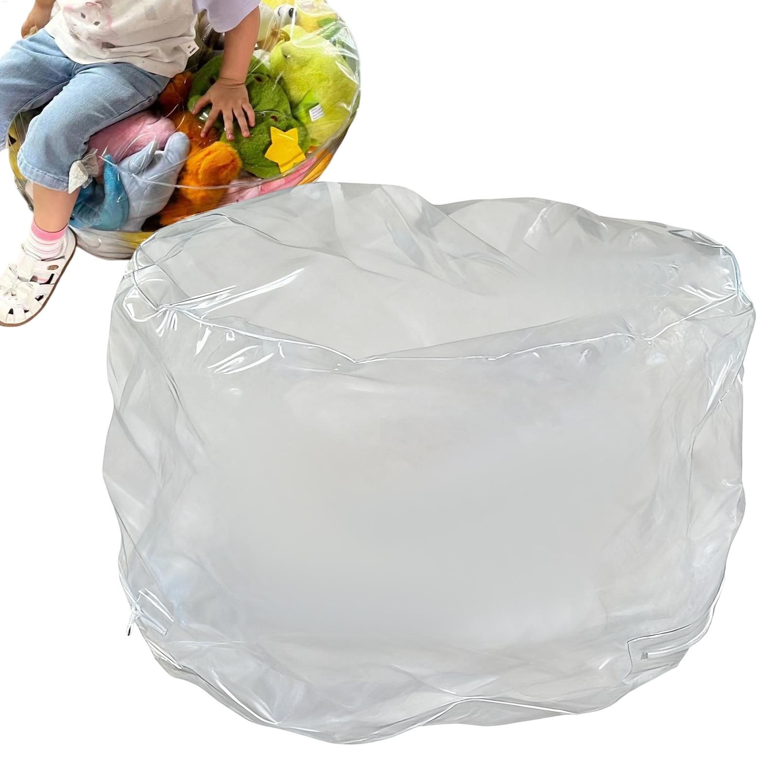 Floor Cushion Pouf - 방수 커버가 있는 투명 동물 모양