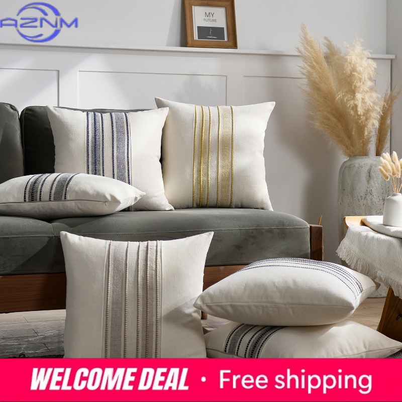 Luxury Home Textiles Usa - 북유럽 모던 심플 원사염색 스플라이싱 베개