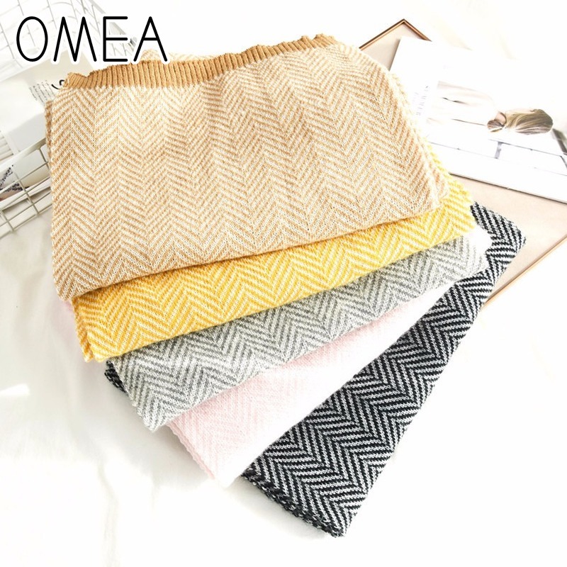 Wool Blanket Herringbone - OMEA-캐시미어 스카프, 헤링본 울 스카프, 여성
