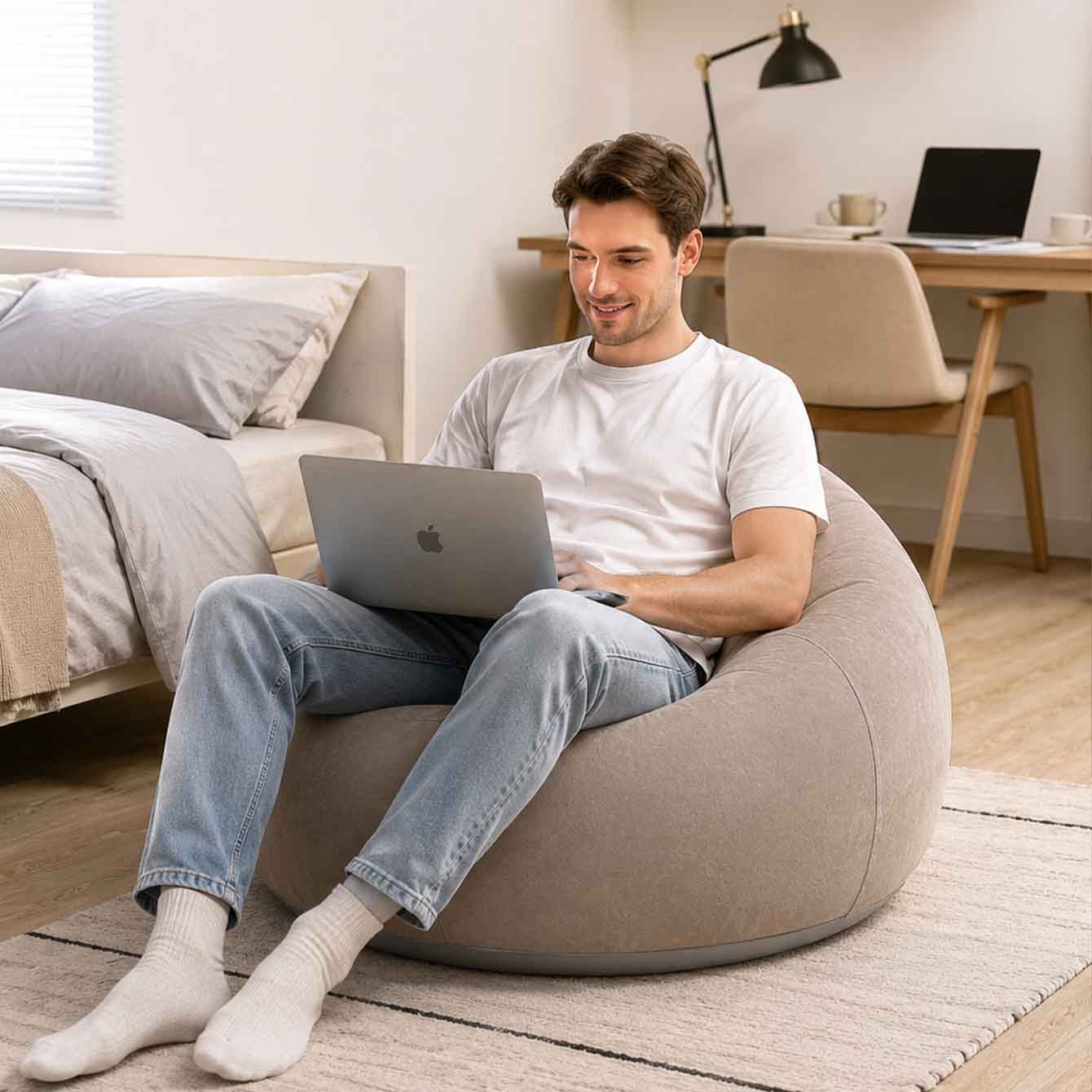 1PC 에어 빈백 의자 야외용 풍선 캠핑 의자 에어 라 - Floor Cushion Pouf 리뷰 및 가격