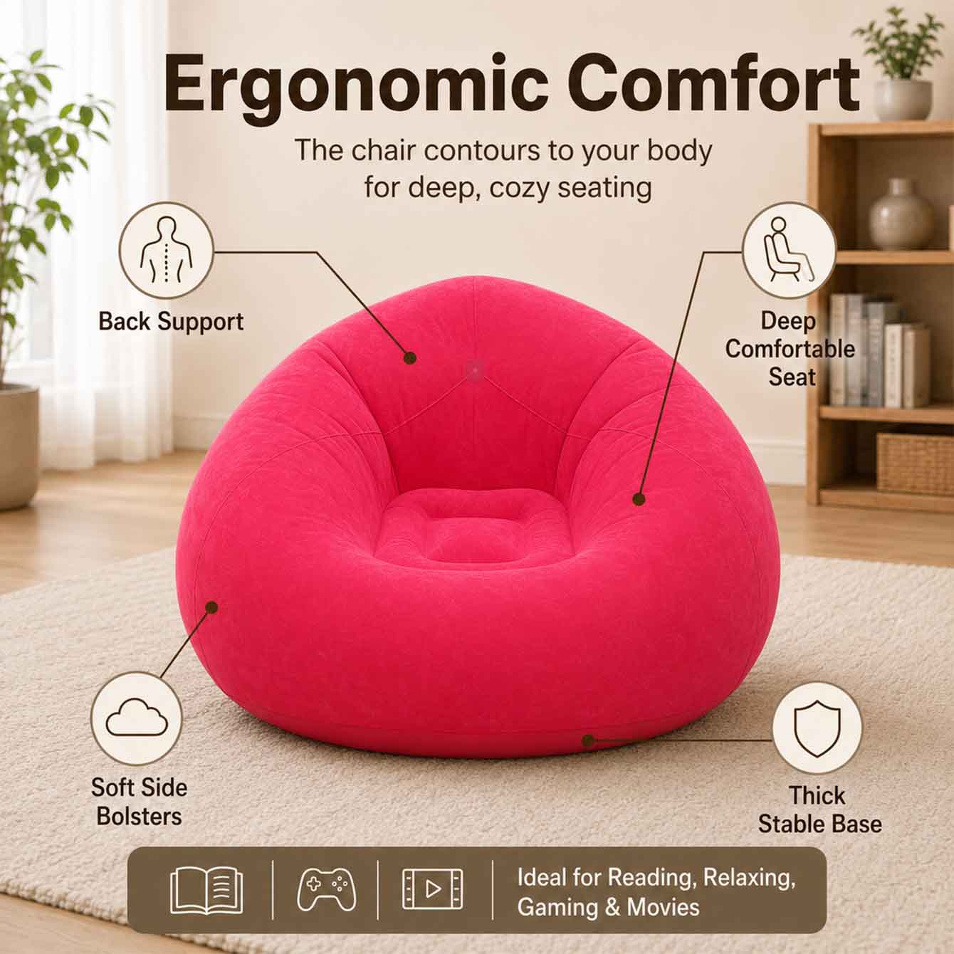 1PC 에어 빈백 의자 야외용 풍선 캠핑 의자 에어 라 - Floor Cushion Pouf 리뷰 및 가격