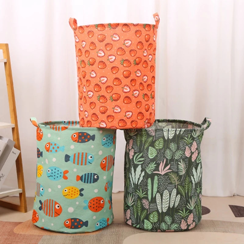 코튼 린넨 인쇄 세탁 바구니 휴대용 접이식 홈 세탁 보 - Linum Home Textiles 리뷰 및 가격