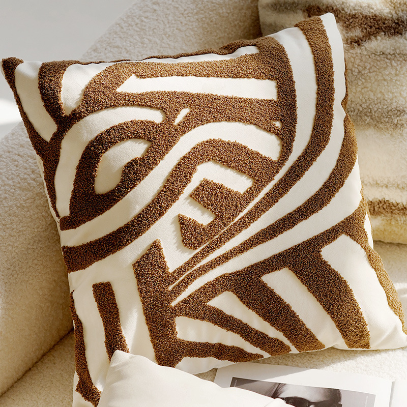 다크 브라운 빈티지 북유럽 스로우 베개 커버, 크림 라 - Luxury Home Textiles Usa 리뷰 및 가격