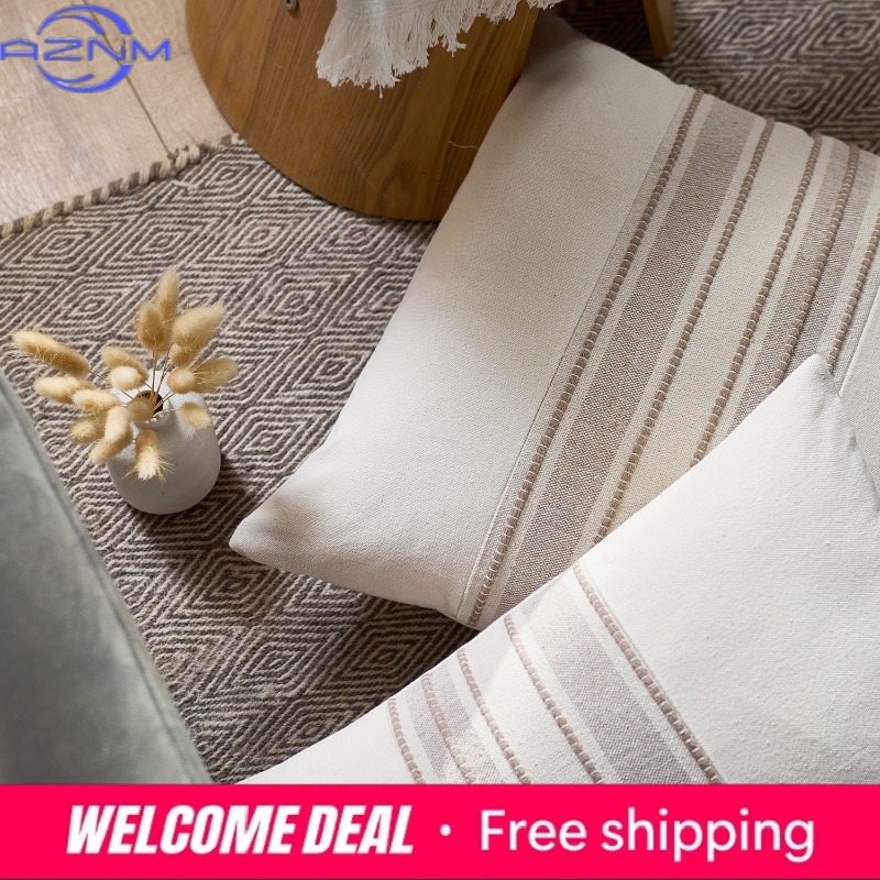 북유럽 모던 심플 원사염색 스플라이싱 베개 커버 라이트 - Luxury Home Textiles Usa 리뷰 및 가격