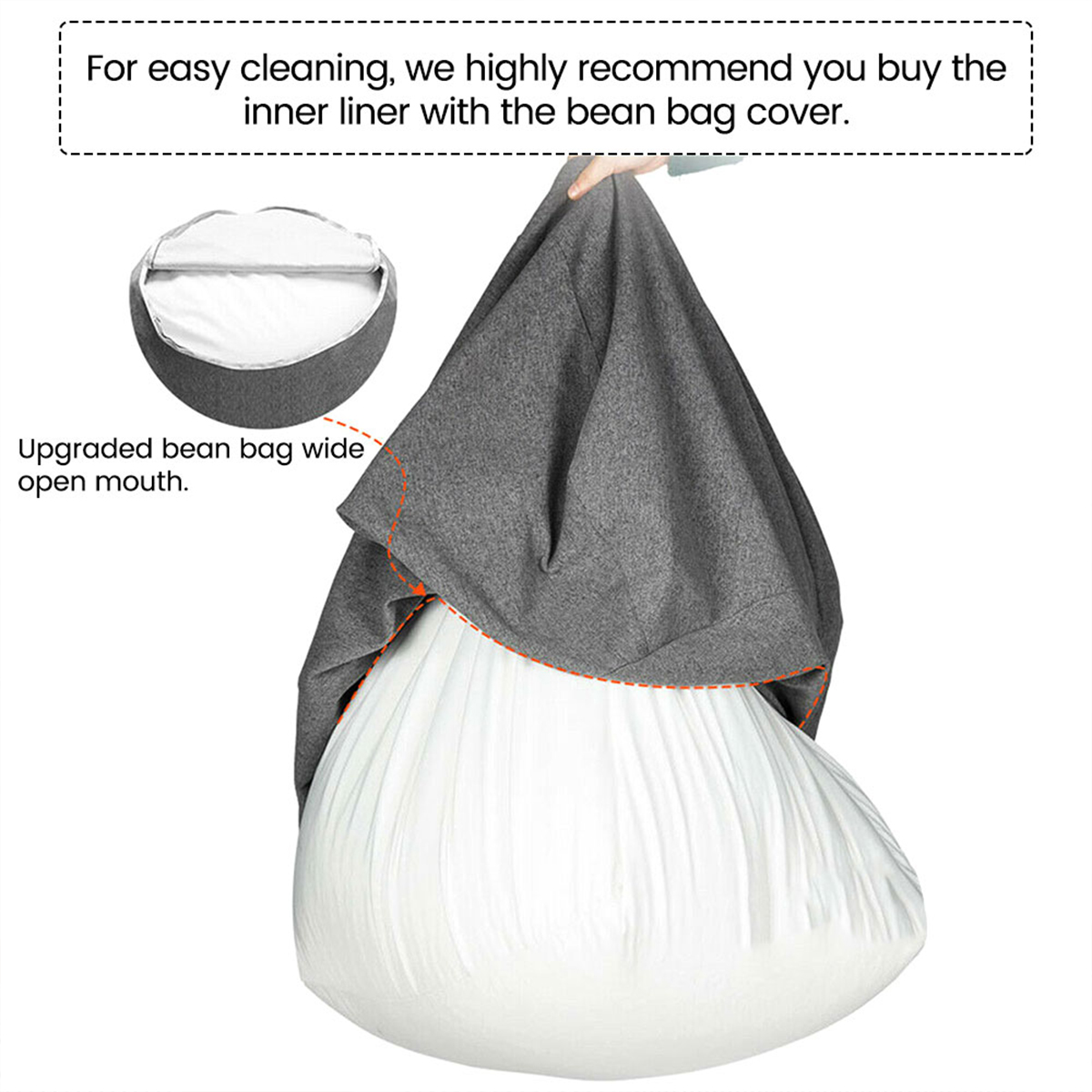 소파 커버 이동식 게으른 소파 내부 라이너 방오 교체  - Floor Cushion Pouf 리뷰 및 가격