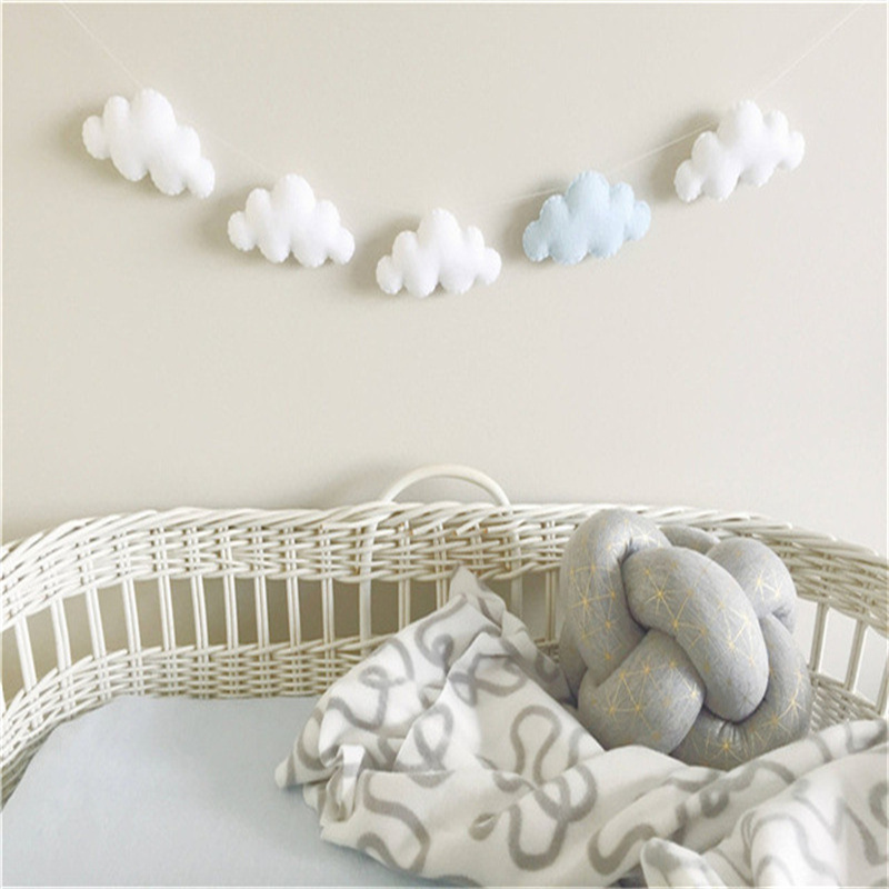 북유럽 펠트 구름 Garlands 문자열 벽 장식 장식 - Home Textiles Curtains 리뷰 및 가격